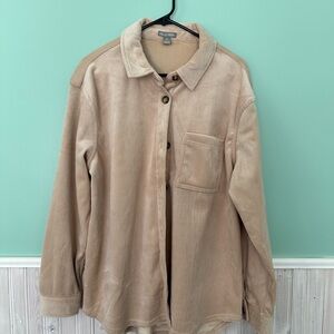 Ultra Soft Tan Corduroy Button Down Shirt